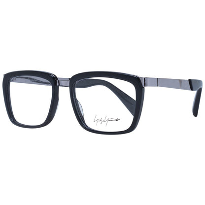 Eyeglasses Frames by Yohji Yamamoto for unisex in acetate black features an refined silhouette, showcasing the refined black coloured frame and sophisticated full-frame frame design.