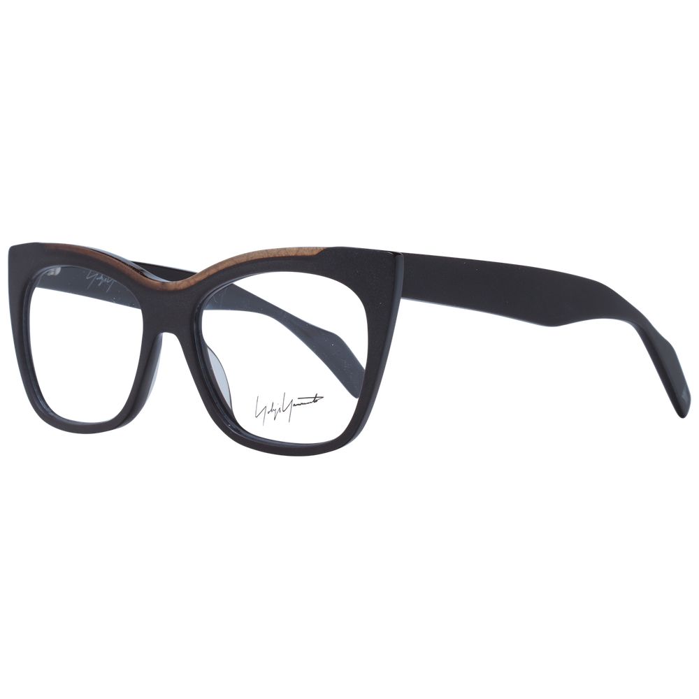Eyeglasses Frames by Yohji Yamamoto for unisex in acetate and brown showcases a refined silhouette, detailed with a brown coloured frame finish and a sophisticated full-frame frame design.