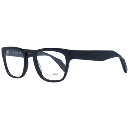 Eyeglasses Frames by Yohji Yamamoto for unisex in acetate black showcases a refined full-frame frame design with a refined black coloured frame finish for a refined and sophisticated look.