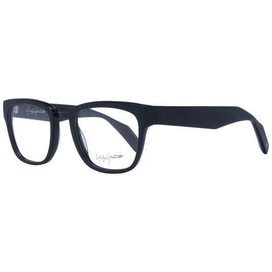 Eyeglasses Frames by Yohji Yamamoto for unisex in acetate black showcases a refined full-frame frame design with a refined black coloured frame finish for a refined and sophisticated look.