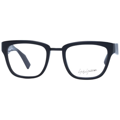 Eyeglasses Frames by Yohji Yamamoto for unisex in acetate and black showcases a refined silhouette, detailed with a black coloured frame finish and a sophisticated full-frame frame design.
