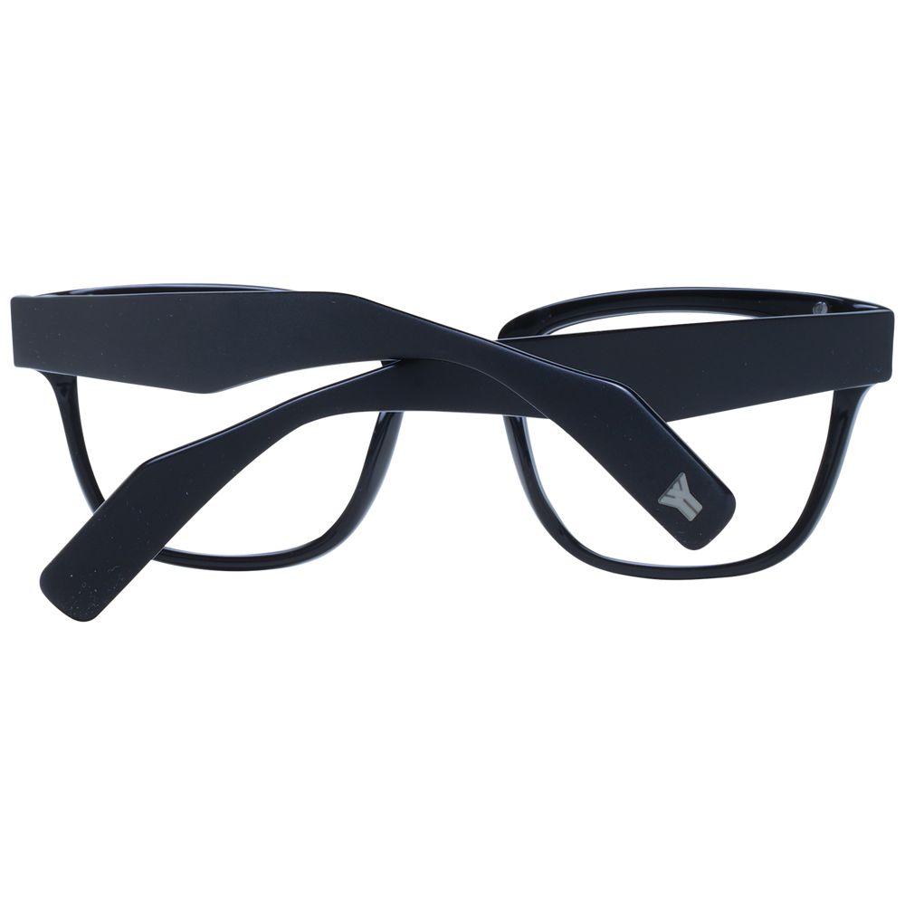 Eyeglasses Frames by Yohji Yamamoto for unisex in acetate and black showcases an refined full-frame frame design featuring a sophisticated black coloured frame for an refined and refined aesthetic.