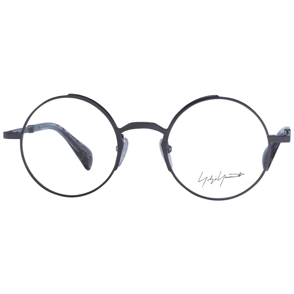 Eyeglasses Frames by Yohji Yamamoto for unisex in metal gray features a refined silhouette, showcasing a refined gray coloured frame and full-frame frame design for a sophisticated, premium look.