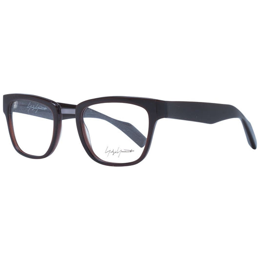 Eyeglasses Frames by Yohji Yamamoto for unisex in acetate and brown showcases an refined full-frame frame design featuring a sophisticated brown coloured frame for an refined and refined aesthetic.