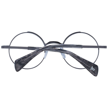 Eyeglasses Frames by Yohji Yamamoto for unisex in metal gray features an refined silhouette, showcasing a sophisticated gray coloured frame and refined full-frame frame design for a refined look.
