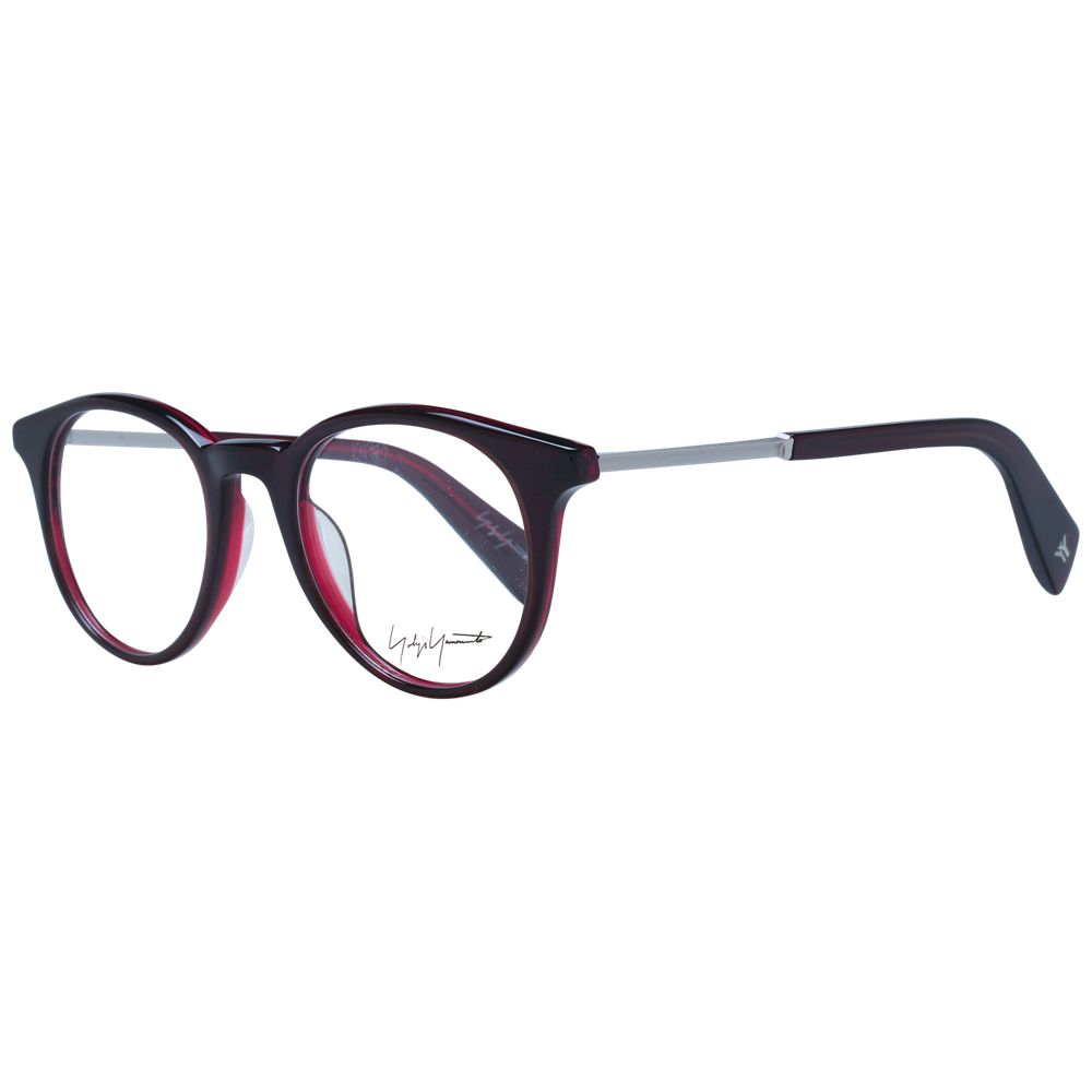 Eyeglasses Frames by Yohji Yamamoto for unisex in acetate and red showcases a refined silhouette, detailed with a red coloured frame finish and a sophisticated full-frame frame design.