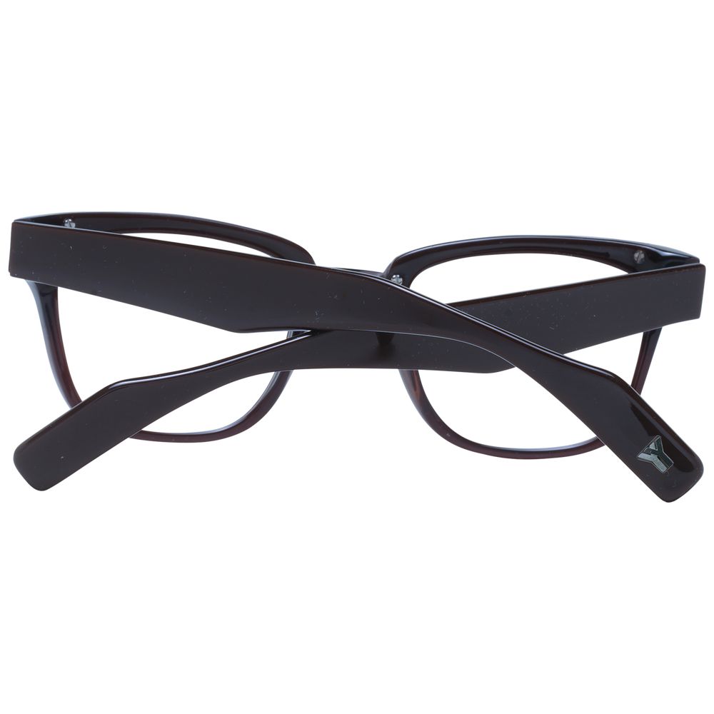 Eyeglasses Frames by Yohji Yamamoto for unisex in acetate and brown showcases an refined full-frame frame design featuring a sophisticated brown coloured frame for an refined and refined aesthetic.