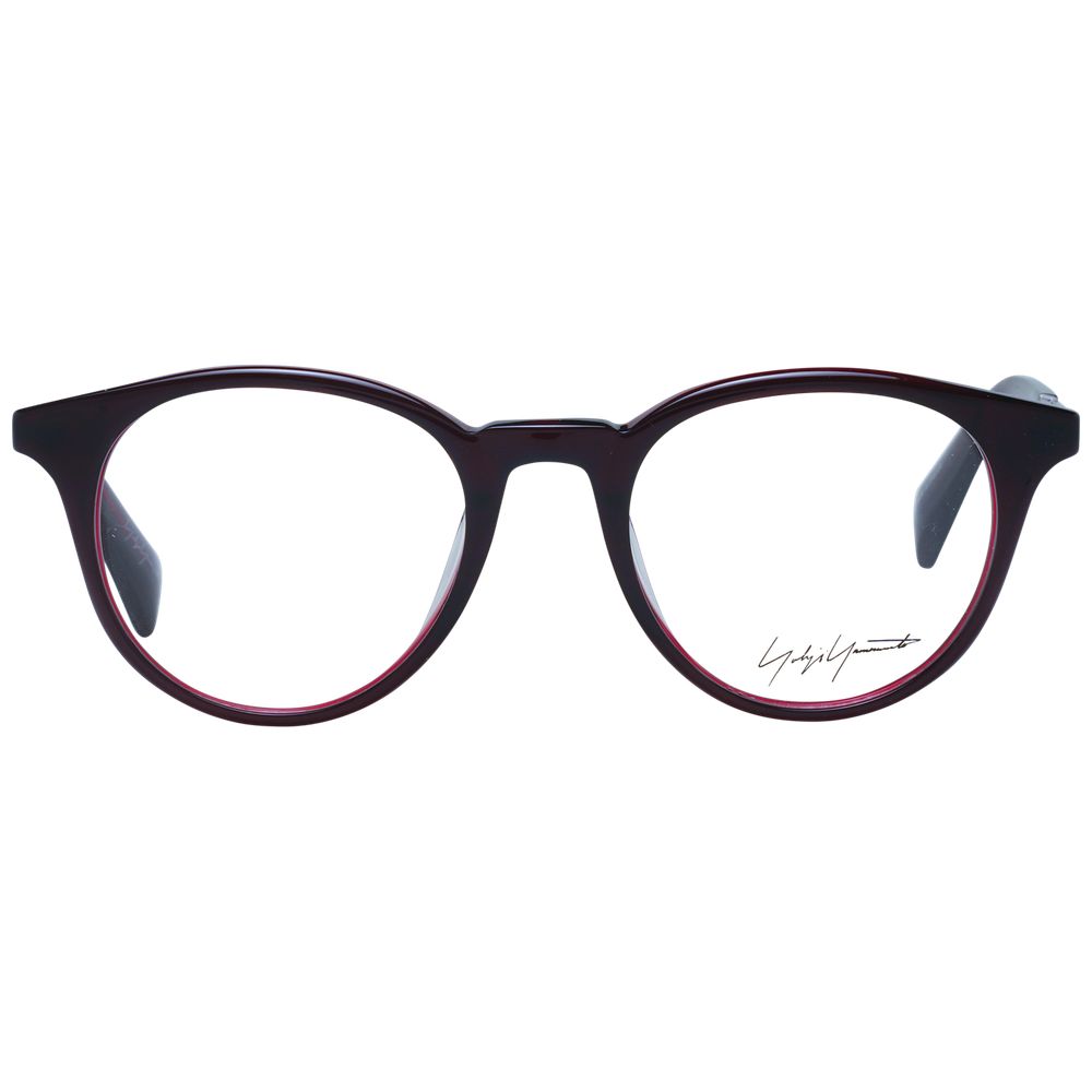 Eyeglasses Frames by Yohji Yamamoto for unisex in acetate red showcases a refined full-frame frame design with a refined red coloured frame finish for a refined and sophisticated look.