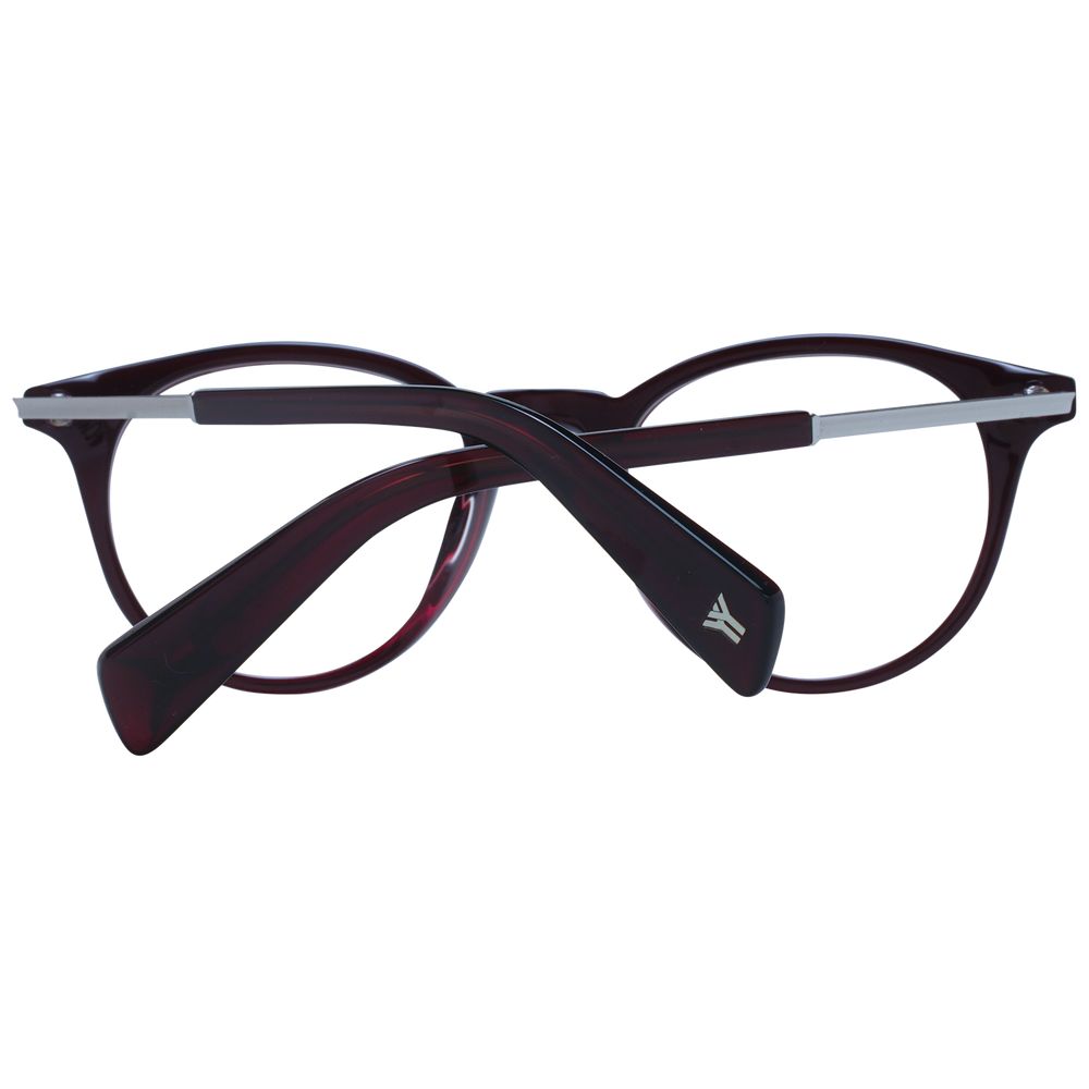 Eyeglasses Frames by Yohji Yamamoto for unisex in acetate red showcases a reflective silhouette, artfully incorporating a sophisticated red coloured frame with a distinct full-frame frame design.