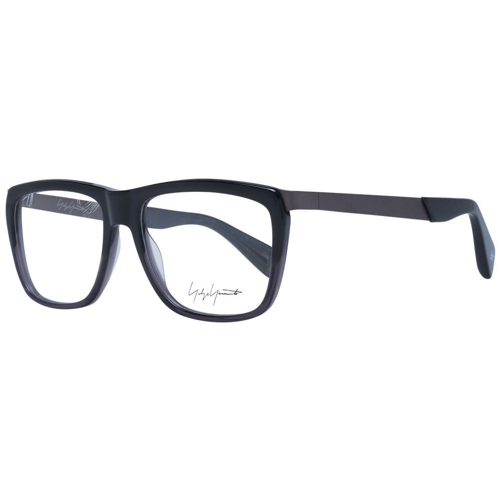 Eyeglasses Frames by Yohji Yamamoto for unisex in acetate black showcases a refined full-frame frame design with a refined black coloured frame finish for a refined and sophisticated look.