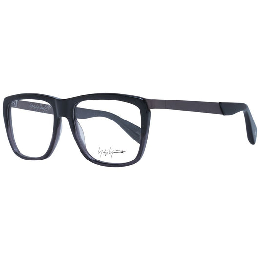 Eyeglasses Frames by Yohji Yamamoto for unisex in acetate black showcases a refined full-frame frame design with a refined black coloured frame finish for a refined and sophisticated look.