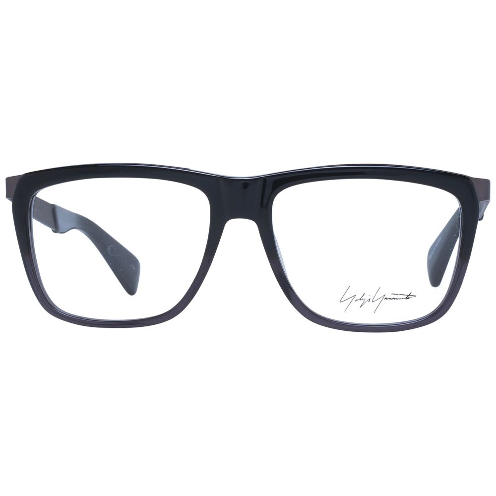 Eyeglasses Frames by Yohji Yamamoto for unisex in acetate black features a refined silhouette, showcasing a refined black coloured frame and full-frame frame design for a sophisticated, premium look.
