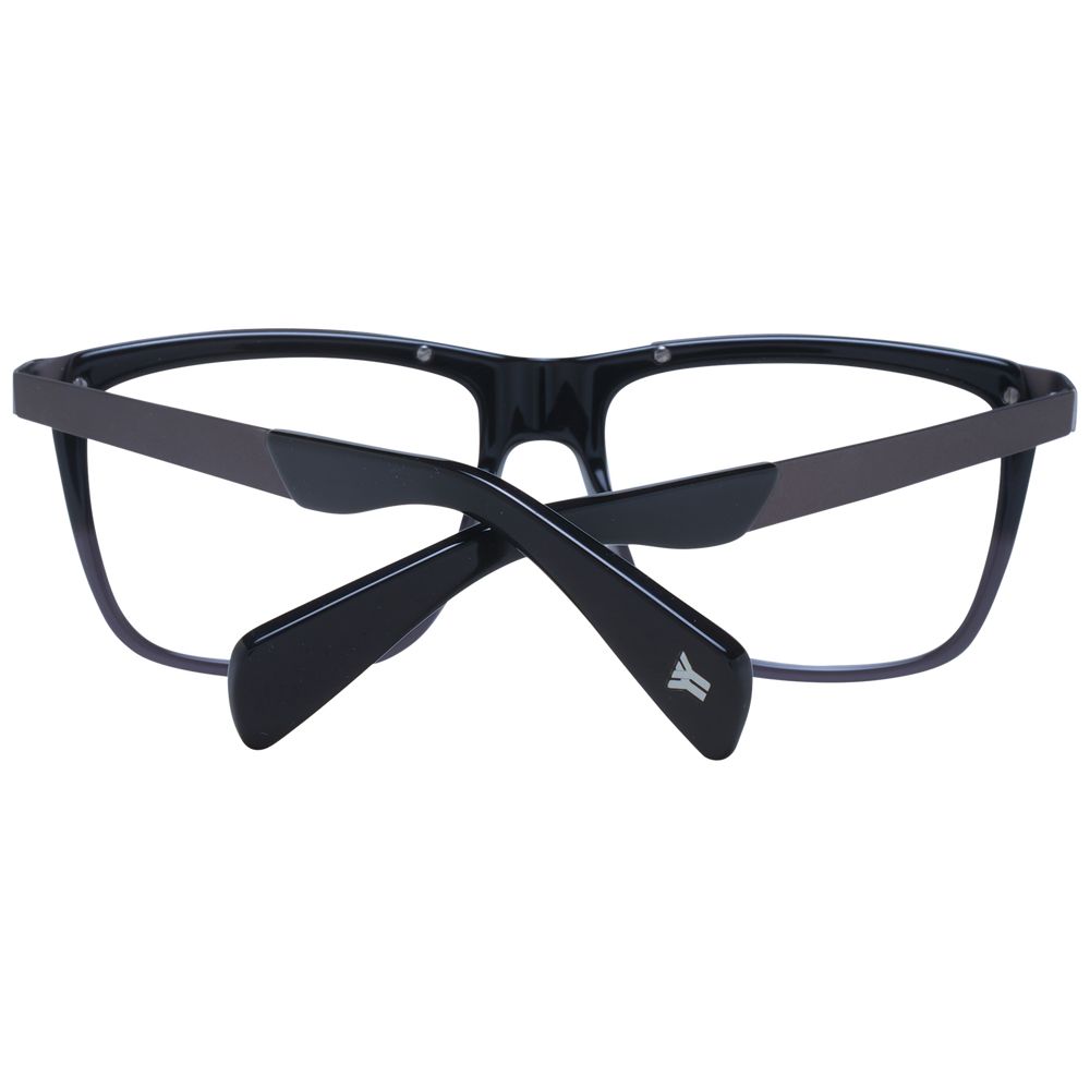 Eyeglasses Frames by Yohji Yamamoto for unisex in acetate black features an refined silhouette, showcasing the refined black coloured frame and sophisticated full-frame frame design.