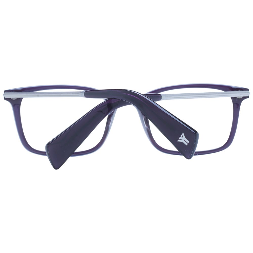 Eyeglasses Frames by Yohji Yamamoto for women in acetate purple showcases a reflective silhouette, artfully incorporating a sophisticated purple coloured frame with a distinct full-frame frame design.