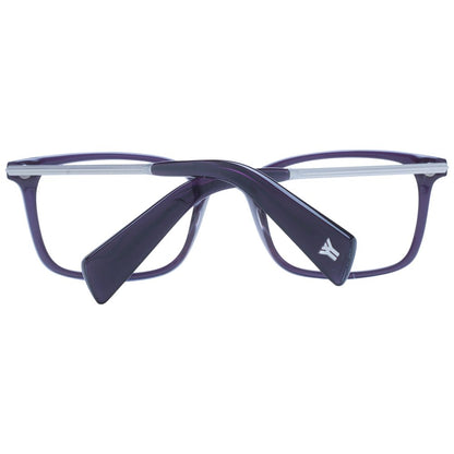 Eyeglasses Frames by Yohji Yamamoto for women in acetate purple showcases a reflective silhouette, artfully incorporating a sophisticated purple coloured frame with a distinct full-frame frame design.