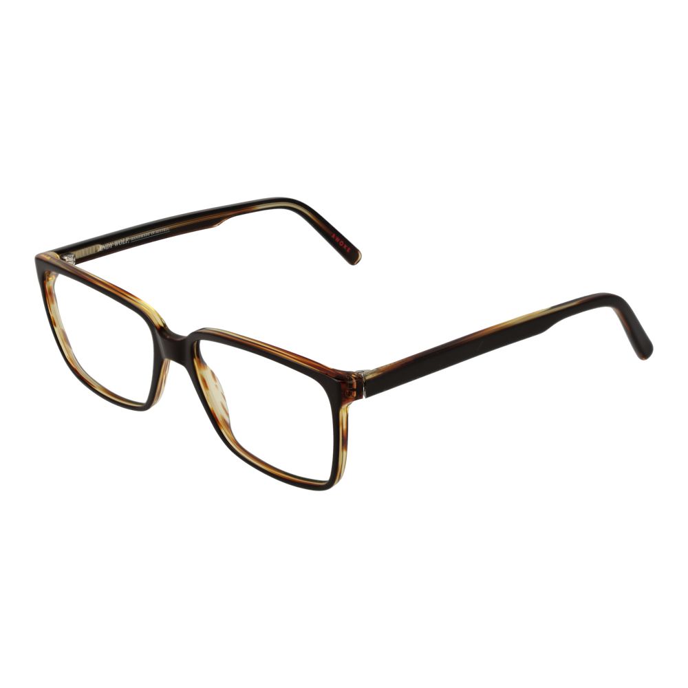 Eyeglasses Frames by Andy Wolf for unisex in acetate brown features a refined silhouette, showcasing a refined brown coloured frame and full-frame frame design for a sophisticated, premium look.