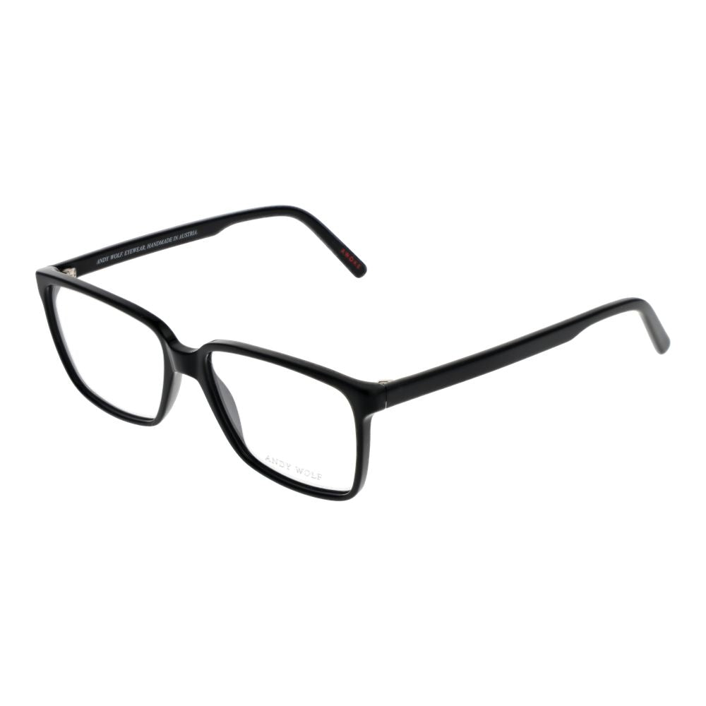 Eyeglasses Frames by Andy Wolf for unisex in acetate black showcases a reflective silhouette, artfully incorporating a sophisticated black coloured frame with a distinct full-frame frame design.