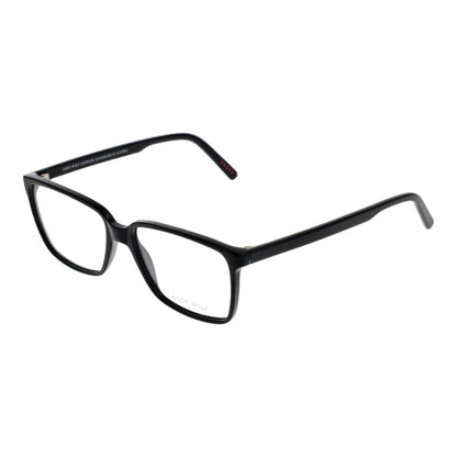 Eyeglasses Frames by Andy Wolf for unisex in acetate black showcases a reflective silhouette, artfully incorporating a sophisticated black coloured frame with a distinct full-frame frame design.