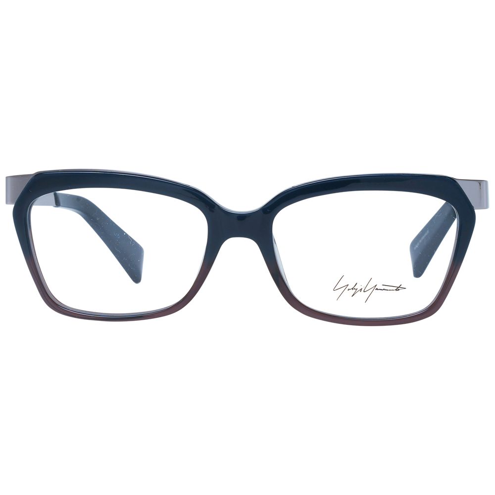 Eyeglasses Frames by Yohji Yamamoto for unisex in acetate and blue showcases a refined silhouette, detailed with a blue coloured frame finish and a sophisticated full-frame frame design.