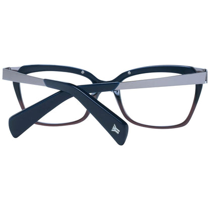 Eyeglasses Frames by Yohji Yamamoto for unisex in acetate blue showcases a reflective silhouette, artfully incorporating a sophisticated blue coloured frame with a distinct full-frame frame design.