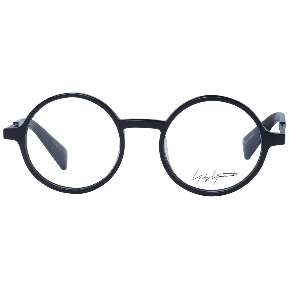 Eyeglasses Frames by Yohji Yamamoto for unisex in acetate black features an refined silhouette, showcasing the refined black coloured frame and sophisticated full-frame frame design.