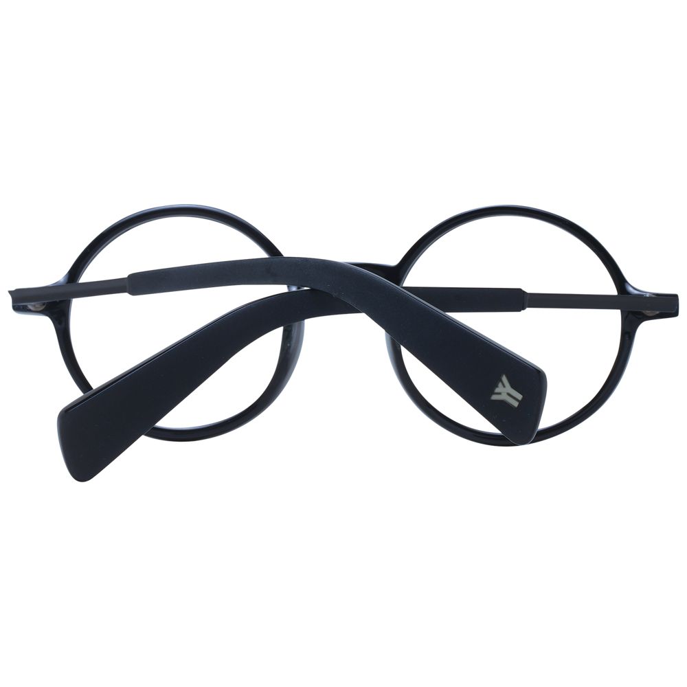 Eyeglasses Frames by Yohji Yamamoto for unisex in acetate black showcases a refined full-frame frame design with a refined black coloured frame finish for a refined and sophisticated look.