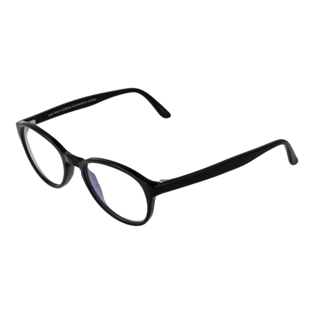 Eyeglasses Frames by Andy Wolf for unisex in acetate black features a refined silhouette, showcasing a refined black coloured frame and full-frame frame design for a sophisticated, premium look.