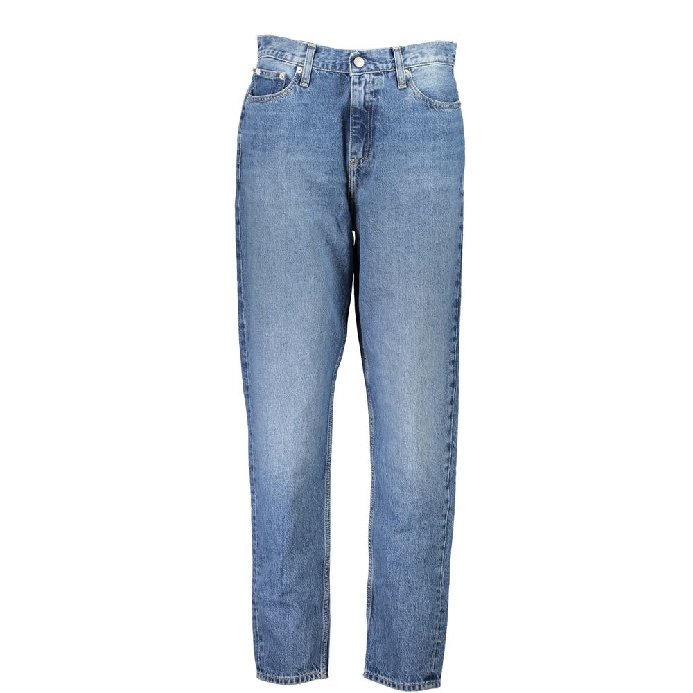 Jeans by Calvin Klein for women in cotton blue features a refined silhouette with a refined mom, defined by a and a refined long for a refined finish.