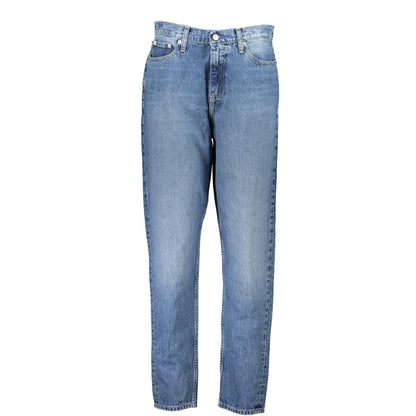Jeans by Calvin Klein for women in cotton blue features a refined silhouette with a refined mom, defined by a and a refined long for a refined finish.