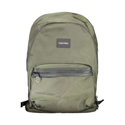 Backpack by Calvin Klein for men in polyester green showcases a stately Polyester Backpack design, featuring a secure zipper with stately built-in-compartments, external-pockets, internal-pockets & laptop-compartment and versatile backpack-strap, adjustable-strap & handle.