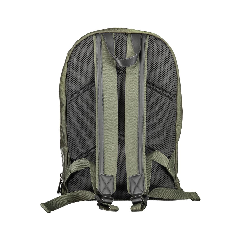 Backpack by Calvin Klein for men in polyester green features a stately Polyester Backpack design, showcasing a secure zipper, ample built-in-compartments, external-pockets, internal-pockets & laptop-compartment, and versatile backpack-strap, adjustable-strap & handle for a stately finish.