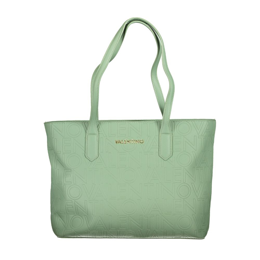 Shoulder Handbag by Mario Valentino for women in polyethylene green presents a ornamental silhouette, showcasing a secure zipper, ample internal-pockets, and versatile shoulder-strap & handle for a ornamental finish.