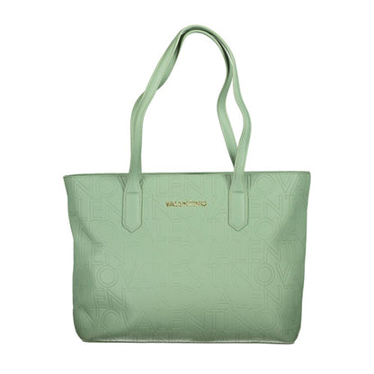 Shoulder Handbag by Mario Valentino for women in polyethylene green presents a ornamental silhouette, showcasing a secure zipper, ample internal-pockets, and versatile shoulder-strap & handle for a ornamental finish.