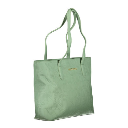 Shoulder Handbag by Mario Valentino for women in polyethylene green features a ornamental silhouette, showcasing a secure zipper, ample internal-pockets, and ornamental shoulder-strap & handle for a sophisticated look.