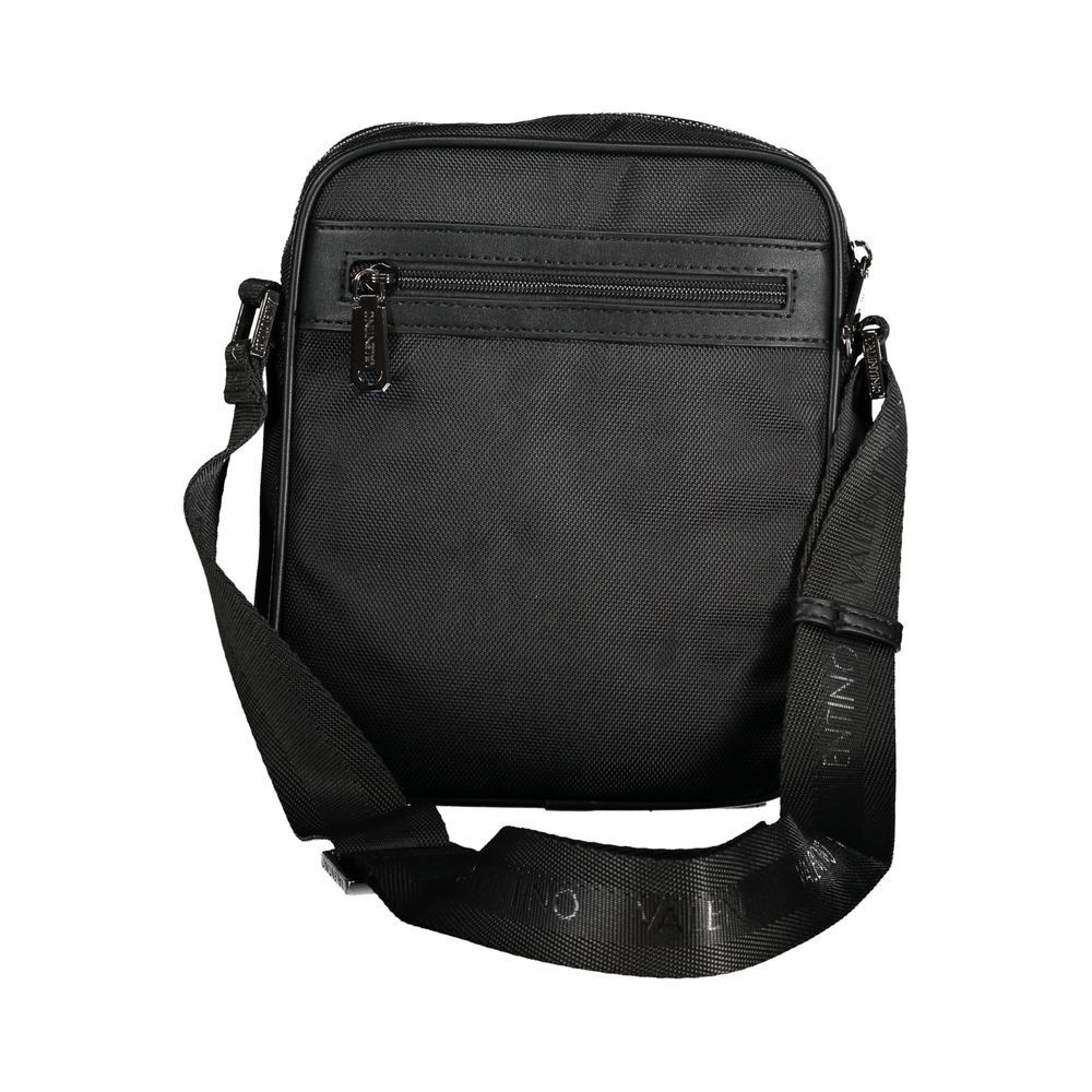 Shoulder Bag by Mario Valentino for men in polyester black presents a statuesque silhouette, showcasing a secure zipper and statuesque external-pockets & internal-pockets with versatile shoulder-strap & adjustable-strap for a sophisticated look.