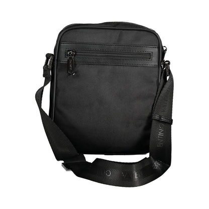Shoulder Bag by Mario Valentino for men in polyester black presents a statuesque silhouette, showcasing a secure zipper and statuesque external-pockets & internal-pockets with versatile shoulder-strap & adjustable-strap for a sophisticated look.