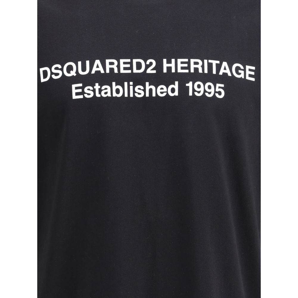 T-Shirt by Dsquared² for men in cotton black & monogram showcases a unassuming silhouette, artfully detailed with a refined and unassuming for a sophisticated, contemporary look.