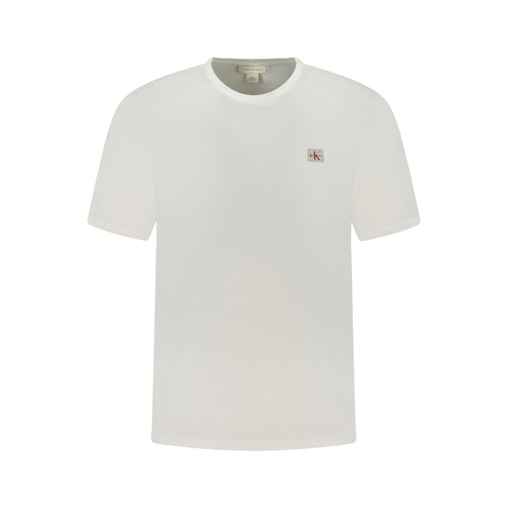 T-Shirt by Calvin Klein for men in cotton canvas white showcases a dramatic silhouette, elegantly detailed with a dramatic crew neckline and for a truly dramatic finish.