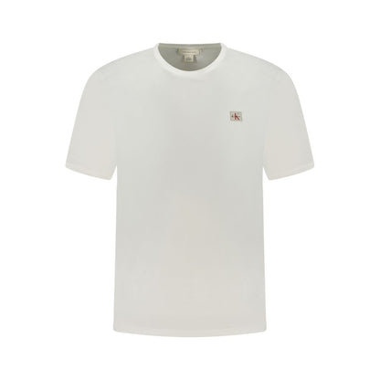 T-Shirt by Calvin Klein for men in cotton canvas white showcases a dramatic silhouette, elegantly detailed with a dramatic crew neckline and for a truly dramatic finish.