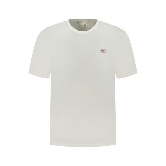 T-Shirt by Calvin Klein for men in cotton canvas white showcases a dramatic silhouette, elegantly detailed with a dramatic crew neckline and for a truly dramatic finish.