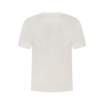 T-Shirt by Calvin Klein for men in cotton canvas white showcases a fashionable silhouette, elegantly detailed with a fashionable and crew neckline for a sophisticated, high-fashion look.
