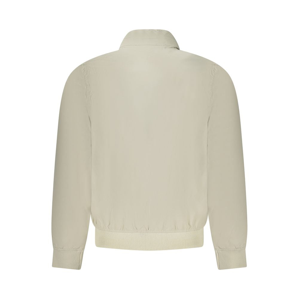 Hooded Bomber Jacket by K-WAY for men in nylon beige features an on trend silhouette, showcasing refined water-resistant, pockets & hooded and a sophisticated for a truly on trend finish.