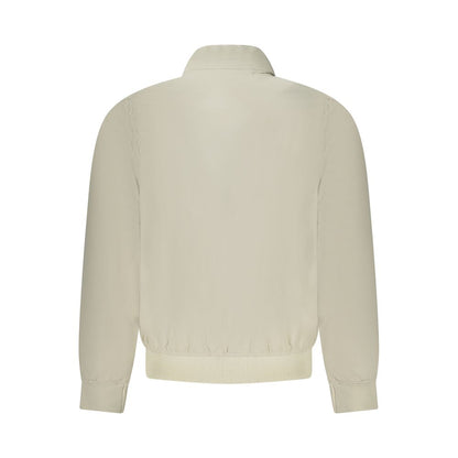 Hooded Bomber Jacket by K-WAY for men in nylon beige features an on trend silhouette, showcasing refined water-resistant, pockets & hooded and a sophisticated for a truly on trend finish.