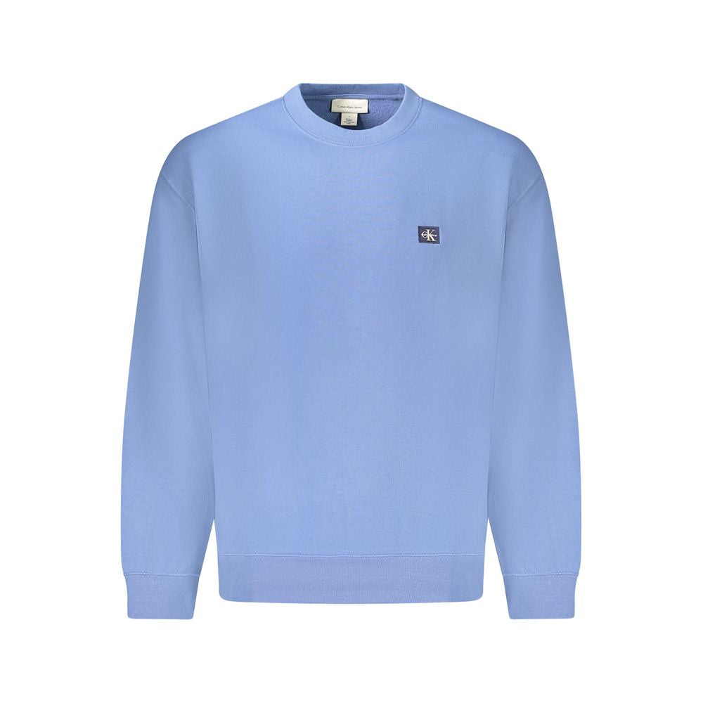 Sweatshirt by Calvin Klein for men in cotton polyester blue features an provocated silhouette, detailed with a provocated long-sleeve and a refined crew neckline for a sophisticated aesthetic.