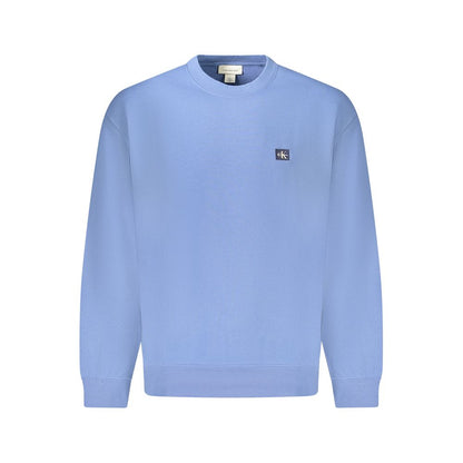 Sweatshirt by Calvin Klein for men in cotton polyester blue features an provocated silhouette, detailed with a provocated long-sleeve and a refined crew neckline for a sophisticated aesthetic.