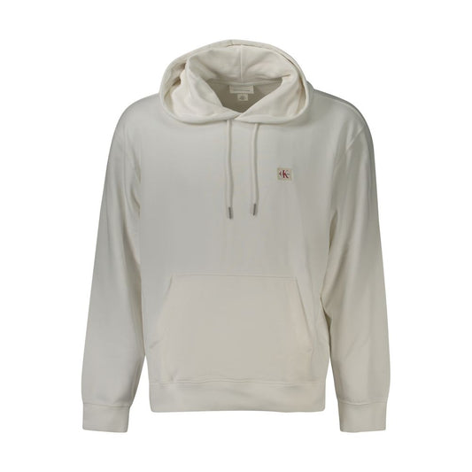 Hooded Sweatshirt Hoodie by Calvin Klein for men in cotton polyester white features an luminous silhouette, showcasing a sophisticated hooded neckline and for a truly luminous look.