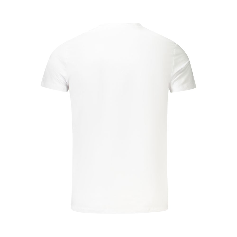 T-Shirt by Pepe Jeans for men in stretch cotton white & print showcases a dramatic silhouette, elegantly detailed with a dramatic and for a truly dramatic finish.