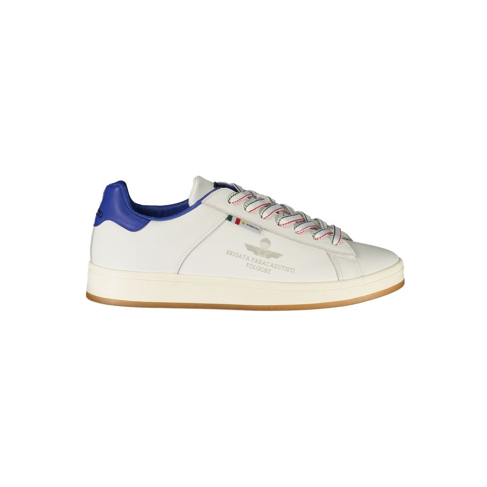 Sneakers by Esercito 1659 for men in polyester polyethylene leather blue & white features an opulent silhouette from the Men's Athletic Polyester Polyethylene Leather Sneakers collection, showcasing a signature athletic style with an opulent finish.