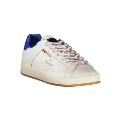 Sneakers by Esercito 1659 for men in polyester polyethylene leather blue & white features an opulent silhouette from the Men's Athletic Polyester Polyethylene Leather Sneakers collection, showcasing a signature athletic style with an opulent finish.