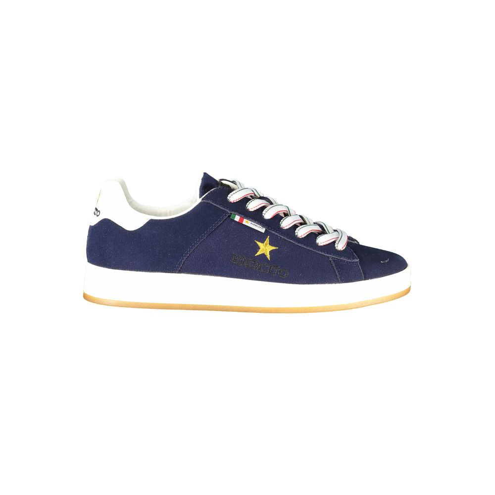Sneakers by Esercito 1659 for men in polyester polyethylene leather blue features an sumptuous silhouette, showcasing the premium The Blend Men's Low-Top Polyester Polyethylene Leather Sneakers in a sumptuous low-top style that offers a sumptuous finish for refined style.